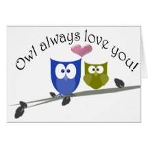 De hibou amour toujours vous, art mignon de hiboux carte