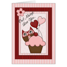 De hibou amour toujours vous. carte de vœux