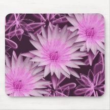 De noir fleur rose lilly tapis de souris