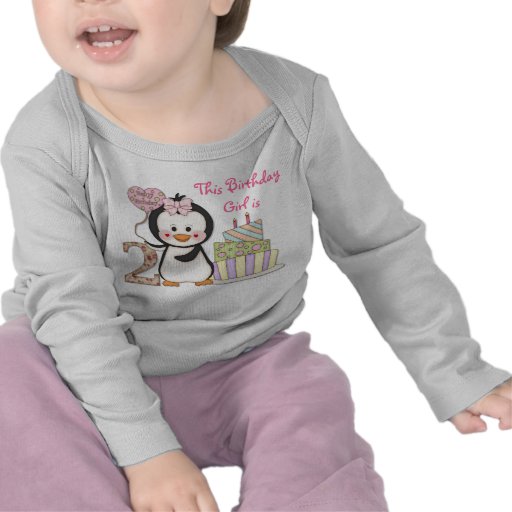 De pingouin de Cutie- de fille anniversaire en sec T-shirt