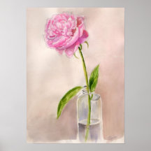 De pivoine de fleur toujours la vie dans l'aquarel affiches