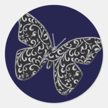 De remous et d'autocollant de papillon de bleu mar