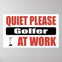 De tranquillité golfeur svp au travail posters
