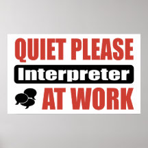 De tranquillité interprète svp au travail poster