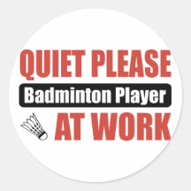 De tranquillité joueur de badminton svp au travail autocollants