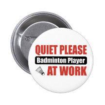 De tranquillité joueur de badminton svp au travail badge