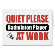 De tranquillité joueur de badminton svp au travail cartes