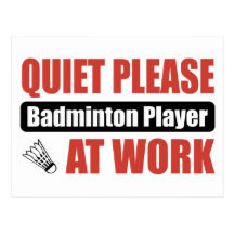 De tranquillité joueur de badminton svp au travail carte postale