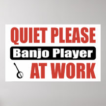 De tranquillité joueur de banjo svp au travail affiches