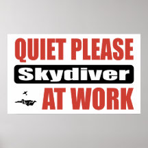De tranquillité parachutiste svp au travail poster