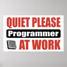 De tranquillité programmeur svp au travail posters