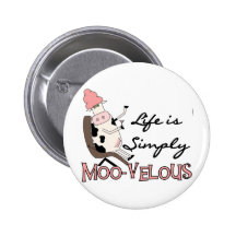 De vache T-shirts MOO-velous et cadeaux simplement Badges Avec Agrafe