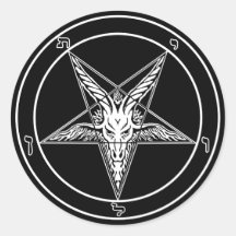 Décalques de Baphomet - grand 3 pouces - ensemble  Autocollants Ronds