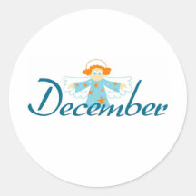 Décembre Autocollant Rond