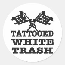 Déchets blancs tatoués adhésifs ronds