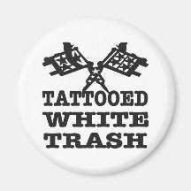 Déchets blancs tatoués aimants