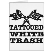Déchets blancs tatoués carte de vœux