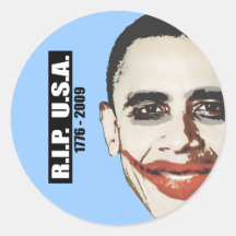 DÉCHIRURE ETATS-UNIS - 1776 À 2009 AUTOCOLLANT ROND