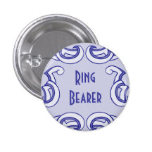 Deco bleu "porteur d'alliances " badge avec épingle