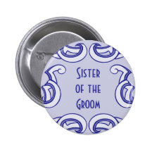 Deco bleu "soeur du marié " badges avec agrafe