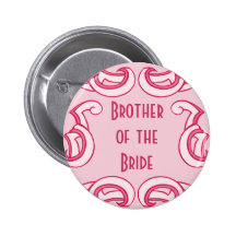 Deco rose "frère de la jeune mariée " badge avec épingle