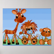 Décor animal de mur de bébé poster