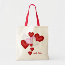 Décor de coeur - personnaliser sacs fourre-tout
