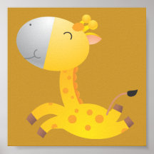 Décor de crèche de girafe de bébé posters