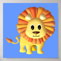Décor de crèche de lion de bébé posters