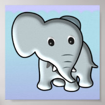 Décor de crèche d'éléphant de bébé affiche