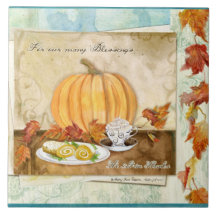 Décor de cuisine de récolte d'automne d'automne de carreau
