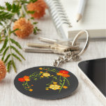 Décor de fleur porte-clé