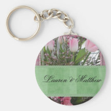 Décor de mariage de tulipe de ressort porte-clefs