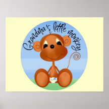 Décor de mur de singe de bébé poster