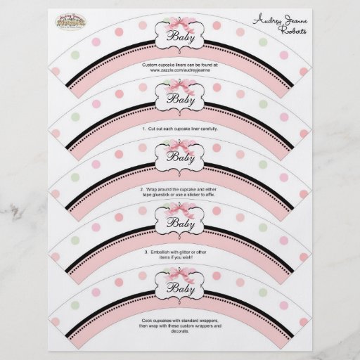 Décor de petit gâteau de baby shower - remous de p prospectus en couleur