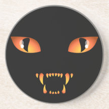 Décor mauvais de chat de Halloween d'amusement de  Dessous De Verre