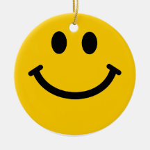 Décoration souriante jaune d'ornement de visage