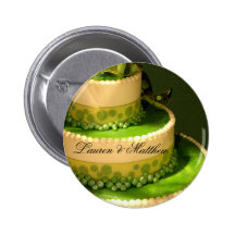 Décoration verte irlandaise de gâteau de mariage badges avec agrafe