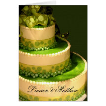 Décoration verte irlandaise de gâteau de mariage cartes