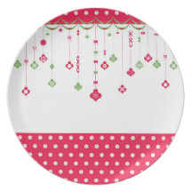 décoration vintage de Noël Assiette Pour Soirée
