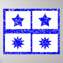 Décorations en dix points d'étoile de BlueStars Affiche