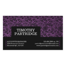 Decorative Floral Print - Purple Business Card Templates
