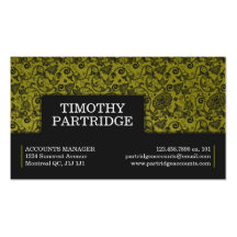 Decorative Floral Print - Yellow Business Card