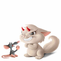 Dédaignez le chat et la statue priante de rat découpage en acrylique