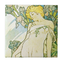 Déesse florale bleue d'iris carreaux