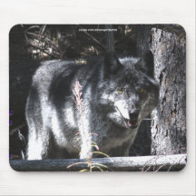 Défenseur Mousepad de faune d'étude de loup gris Tapis De Souris