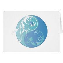 Défilement Yin et Yang (bleus de la terre) Carte De Vœux