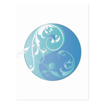 Défilement Yin et Yang (bleus de la terre) Carte Postale