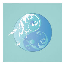 Défilement Yin et Yang (bleus de la terre) Faire-part