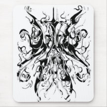 Déformation noire et blanche de tatouage tribal de tapis de souris